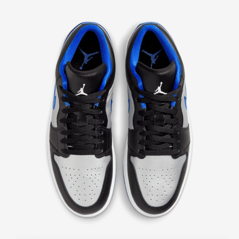Air Jordan 1 Low Negro Blanco Game Royal Platino